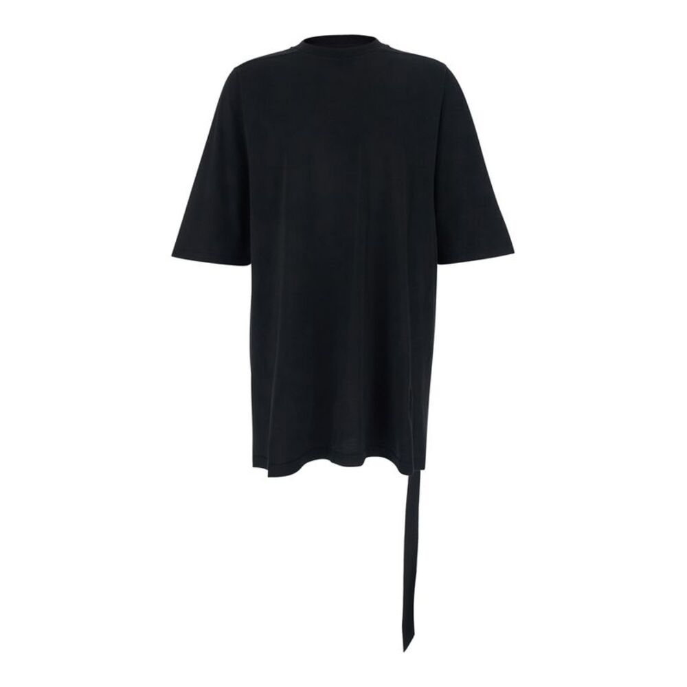 Drkshdw Men Black Cotton Crew Neck T-Shirt With Raised Collar